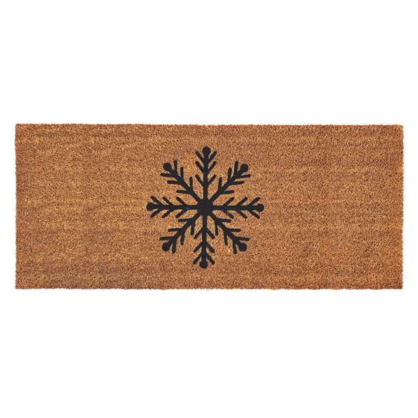 Christmas Coir Insert Snowflake Doormat - 23x53cm