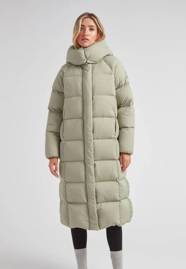 Cloud Ultra Long Down Puffer Coat Sage - Sage/Stone