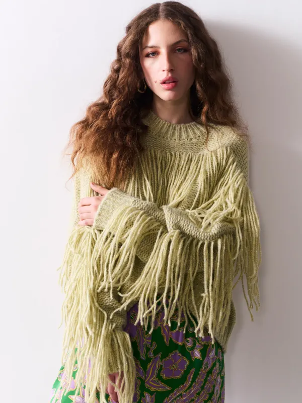 Cornelia Alpaca Fringe Sweater