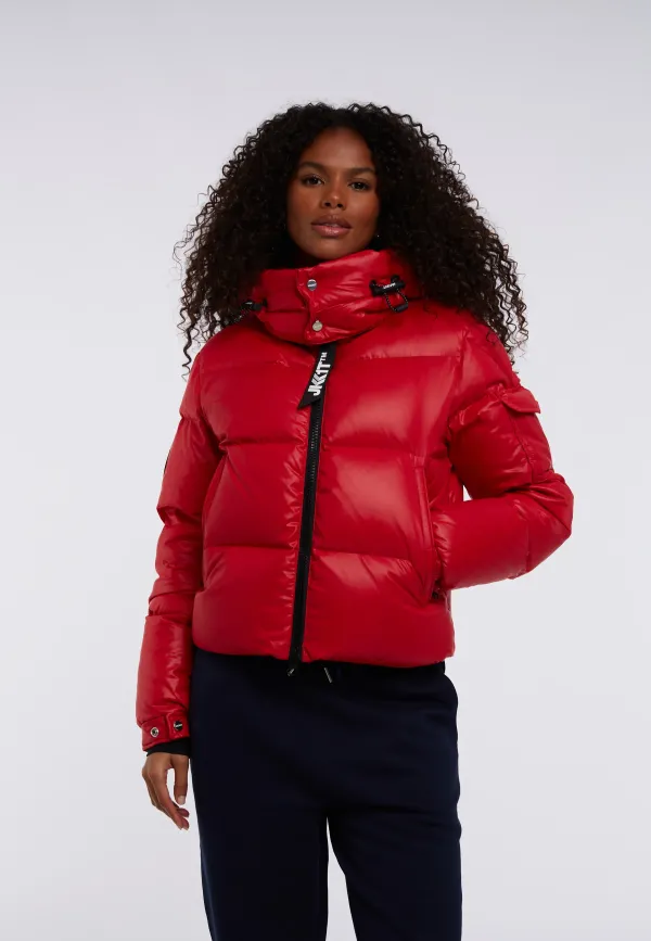 EZ Puffer Racer Hooded Jacket - Red/Black
