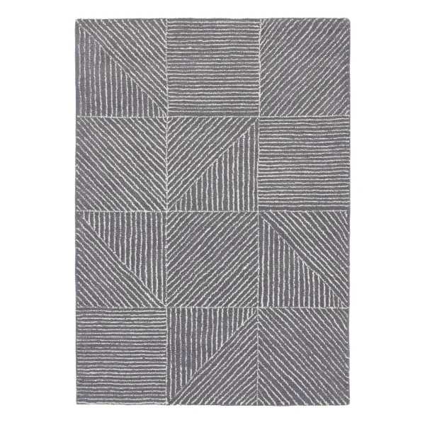 Geometric Rug Charcoal - 80x150cm