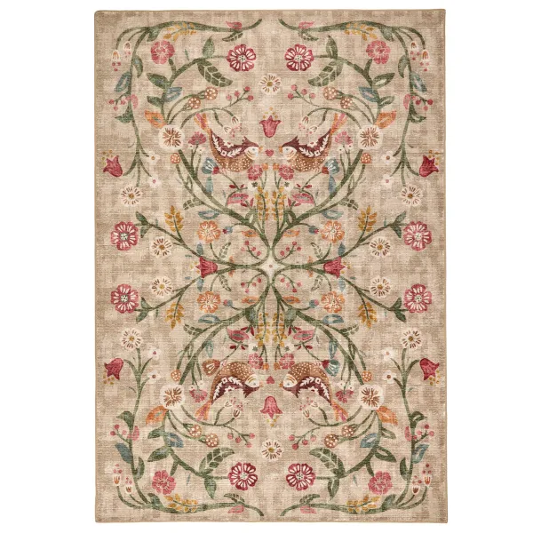Heritage Garden Eco-Washable Rug - 120x185cm