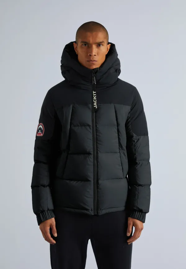 Luna Down Hooded Puffer Jacket - Black