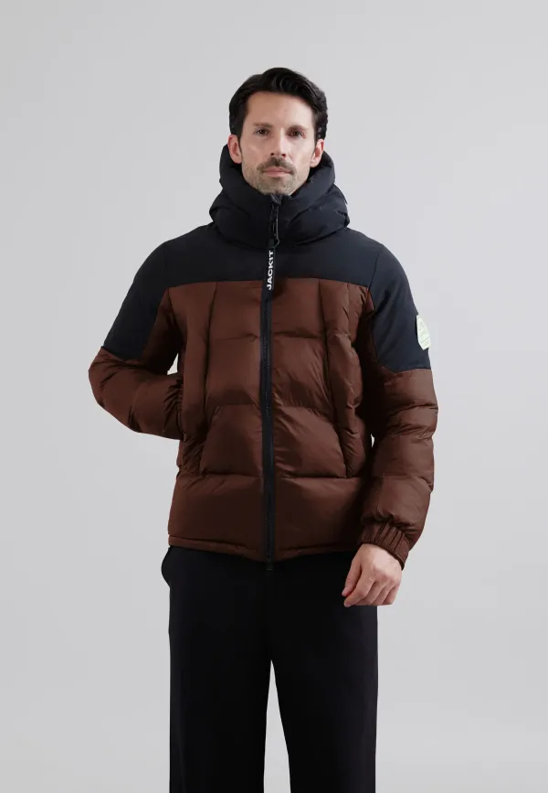 Luna Lightweight Puffer Jacket Mocha - Mid Brown/Black