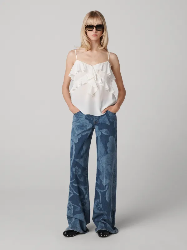 Mabel Pants - Giant Dancing Rose Tonal