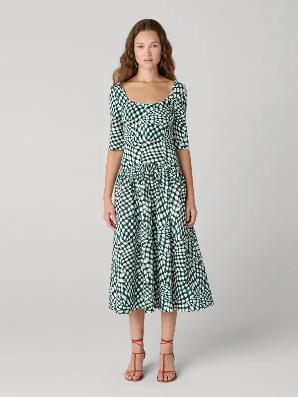 Marine Dress - Mini Floating Plaid White