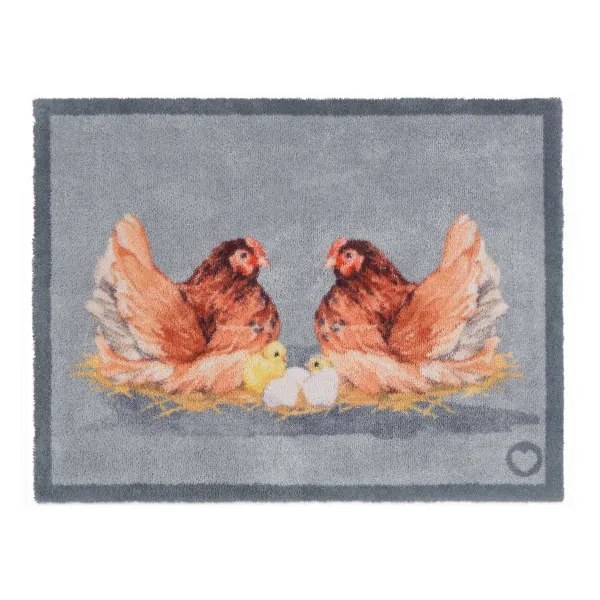 Mother Hens Washable Doormat - 65x85cm