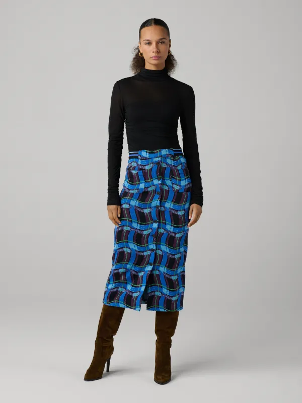 Natalie Midi Skirt - Deveron Warp Allover