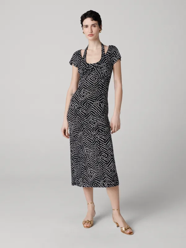 Nicole Dress - Batik Dot Black