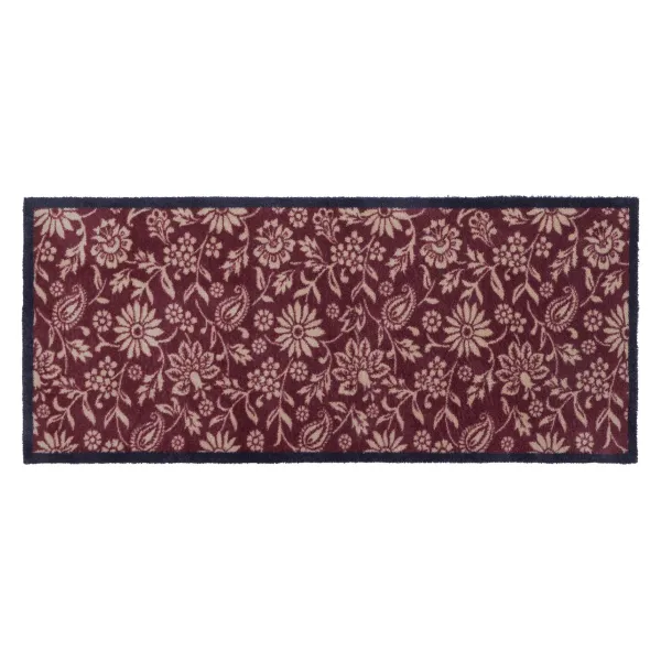 Paisley Floral Burgundy Washable Runner - 65x150cm