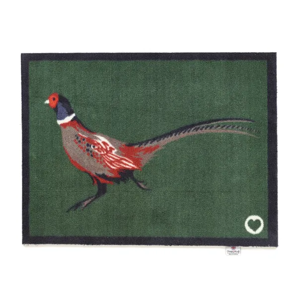 Pheasant Green 2 Washable Doormat - 50x75cm