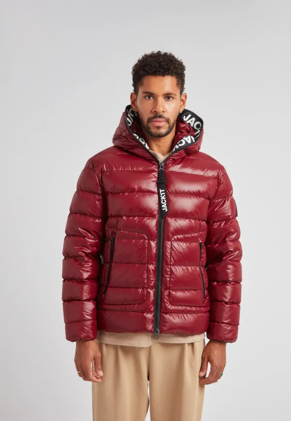 R4D Tramline Puffer Racer Jacket Lux Red - Dark Cranberry/Black