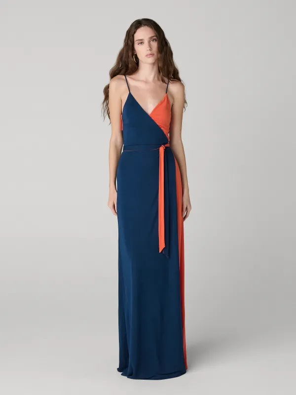 Rina Dress - Perfect Navy and Red Clay