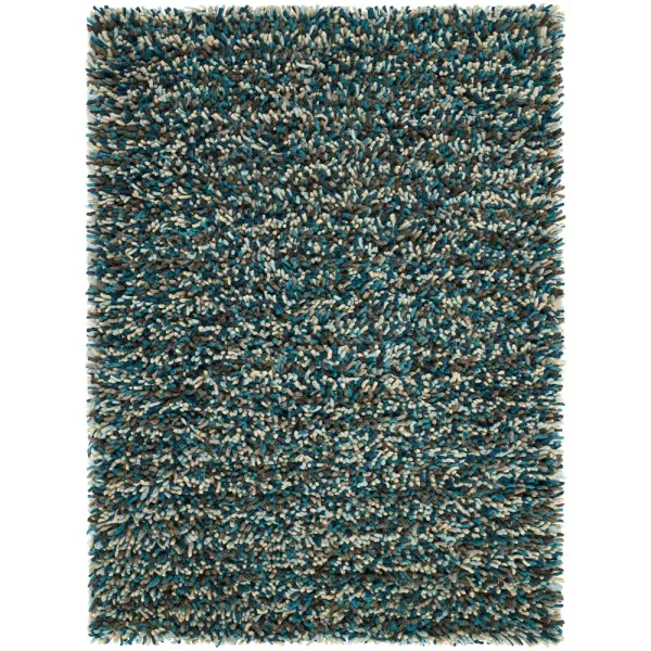 Rocks Shaggy Wool Rug Blue - 80x150cm