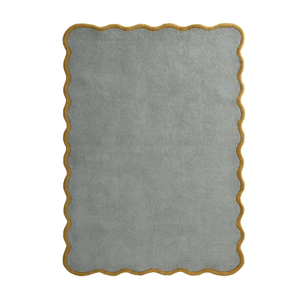 Scalloped Elsie Rug Duck Egg/Ochre - 200x290cm