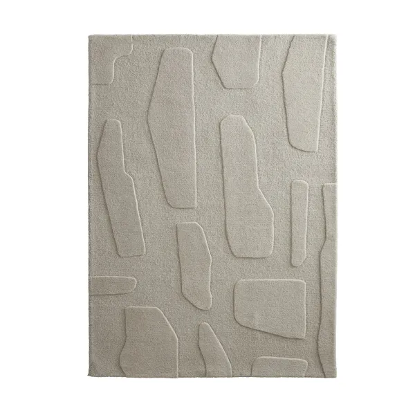 Sculptured Wool Rug Stone Oatmeal - 120x170cm