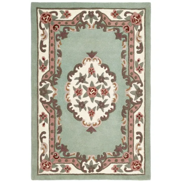 Shensi Aubusson Rug in Green - 60x120cm