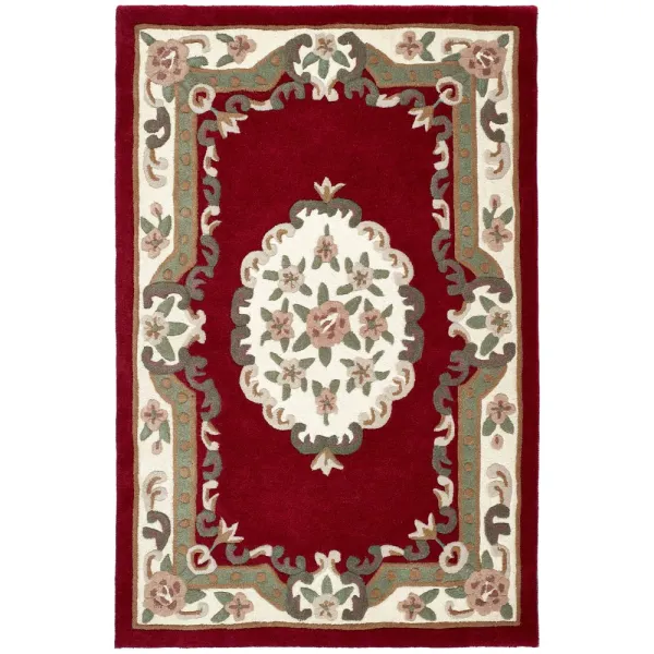 Shensi Aubusson Rug in Wine - 75x150cm