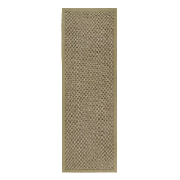 Sisal Green with Sage Green Border Rug Runner - 67x200cm