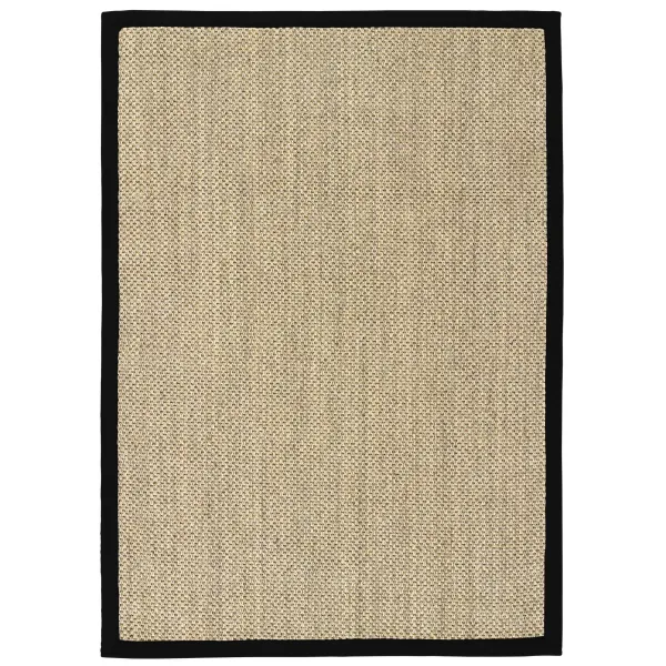 Sisal Light Beige with Black Border Rug - 200x290cm
