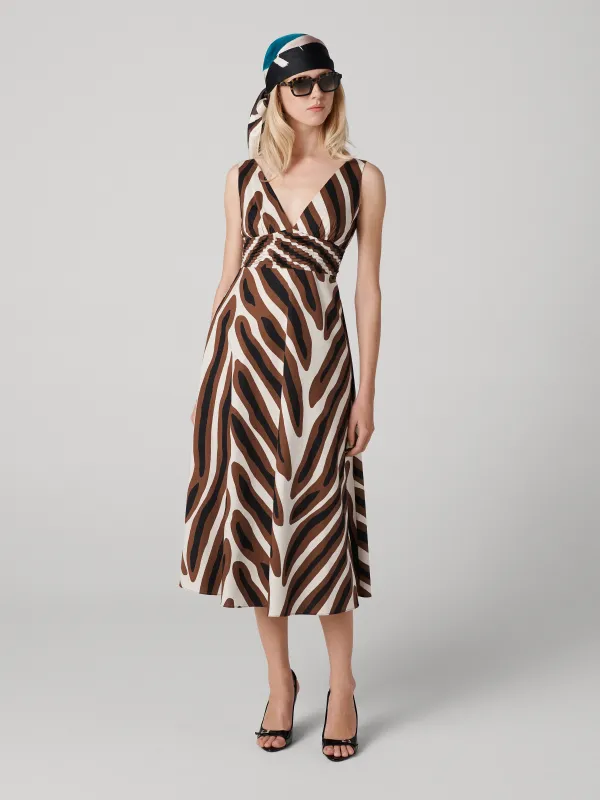 Vivienne Dress - Giant Piazza Tiger Coffee Grind