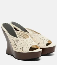 115mm crochet wedge mules 115mm crochet wedge mules