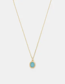 14ct Gold-plated Blue Quartz Pendant Necklace 14ct Gold-plated Blue Quartz Pendant Necklace