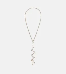 14kt gold charm necklace with diamonds and pearls 14kt gold charm necklace with diamonds and pearls