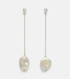 14kt gold drop earrings with pearls 14kt gold drop earrings with pearls