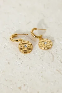 18k Gold Plated Serving Diamonds Earrings Gold 18k Gold Plated Serving Diamonds Earrings Gold