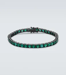 18kt black gold tennis bracelet with emeralds 18kt black gold tennis bracelet with emeralds