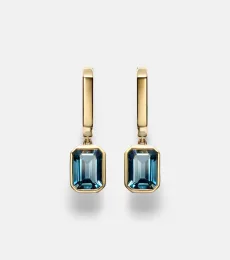 18kt gold (7501000) drop earrings with topaz