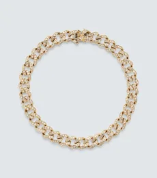 18kt gold chain bracelet with diamonds