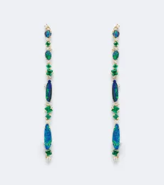 18kt gold drop earrings with gemstones 18kt gold drop earrings with gemstones
