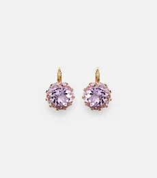 18kt gold earrings with amethysts 18kt gold earrings with amethysts