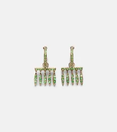 18kt gold earrings with tsavorites 18kt gold earrings with tsavorites