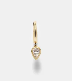 18kt gold single huggie with diamonds