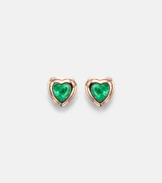 18kt rose gold earrings with emeralds 18kt rose gold earrings with emeralds