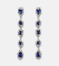 18kt white gold drop earrings with sapphires and diamonds