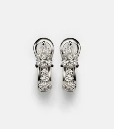 18kt white gold huggies with diamonds 18kt white gold huggies with diamonds