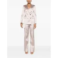 2 Piece Business Casual Satin Peak Lapel Women's Suit (BlazerPants) - US 12 Pink 2 Piece Business Casual Satin Peak Lapel Women's Suit (BlazerPants) - US 12 Pink