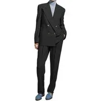 2 Piece Peak lapel Business Suit For Women - US 12 Black 2 Piece Peak lapel Business Suit For Women - US 12 Black