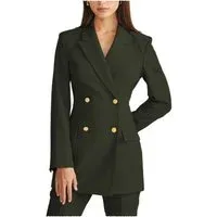 2 Pieces Double Breasted Peak Lapel Women Suit (BlazerPants - US 12 Army Green 2 Pieces Double Breasted Peak Lapel Women Suit (BlazerPants - US 12 Army Green