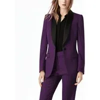 2 Pieces Shawl Lapel Single Buttons Women suit BlazerPants - US 12 Dark Purple 2 Pieces Shawl Lapel Single Buttons Women suit BlazerPants - US 12 Dark Purple