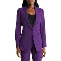 2 Pieces Single Buttons Business Casual Women's Suit (BlazerPants) - US 12 Dark Purple 2 Pieces Single Buttons Business Casual Women's Suit (BlazerPants) - US 12 Dark Purple