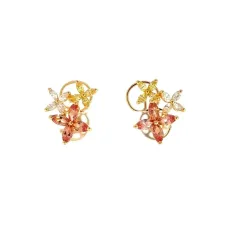 3 Flowers Silver Earrings Peach Fuzz Collection