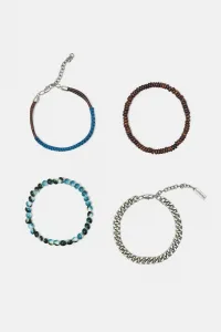 4-Pack Of Beaded And Chain Bracelets 4-Pack Of Beaded And Chain Bracelets