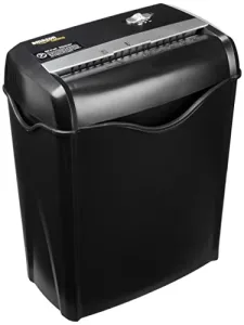 5-6 Sheet Cross Cut Paper and Credit Card Shredder with 14.3L Bin for Business & Home Office Use with Reverse Function, Black 5-6 Sheet Cross Cut Paper and Credit Card Shredder with 14.3L Bin for Business & Home Office Use with Reverse Function, Black