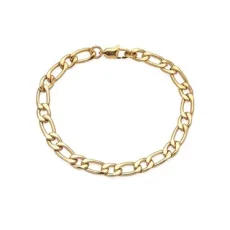 7mm Gold Steel Chain Bracelet - Silver 7mm Gold Steel Chain Bracelet - Silver