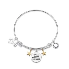 Karma Silver Sister Star Bangle - Silver